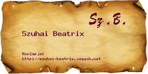 Szuhai Beatrix névjegykártya